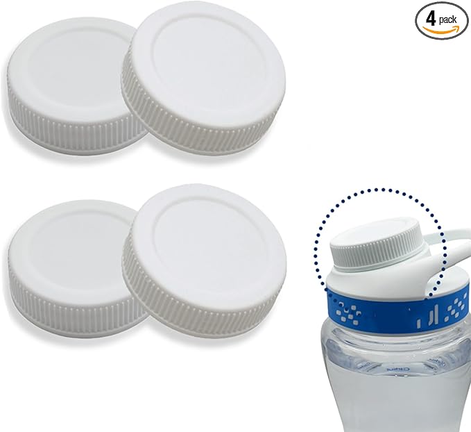 4 Pack Lid for Cirkul Water Bottle, Keeper Caps for Cirkul Water Bottle Compatible with Replacement 12oz, 22oz, 32oz, 42oz, 62oz Stainless Steel & Plastic Water Bottles(white) (4)