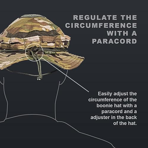 UF Pro Striker Gen 2 Boonie Hat - Military Tactical Brim Hat, Sun Cap for Men Hunting Fishing Outdoor Camping, Brown Grey Small