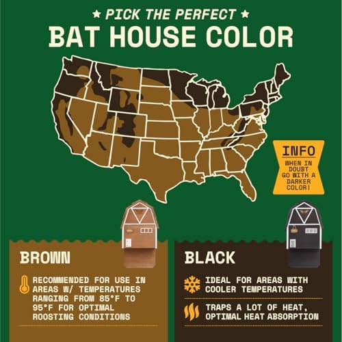 Big Bat Box - Big Bat Barn 3 Chamber, Compact Bat House for Outside - Artificial Roost Kit for Wall-Mount - Bat Houses for Backyards