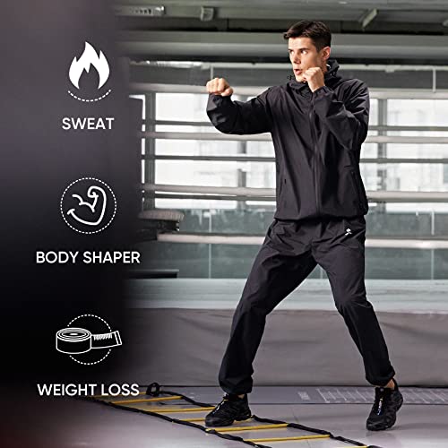 HOTSUIT Sauna Suit for Men Weight Loss Sweat Suit Boxing Exercise Sweat Sauna Jacket Pants