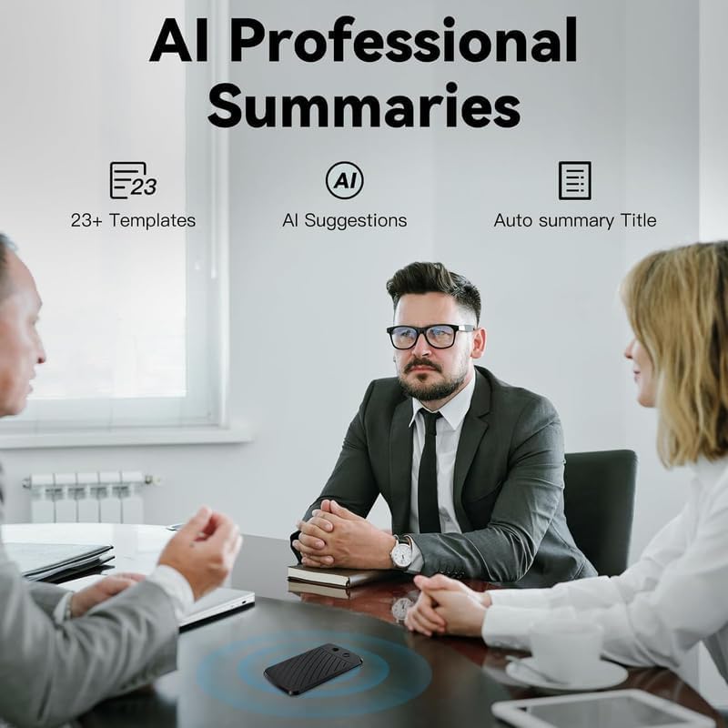 AI Voice Recorder,Note Voice Recorder with Transcribe Summarize & Two-Way Translation,112 Languages,App Control,64GB Memory,Suitable for Lectures,Meetings,Calls,International Exchange