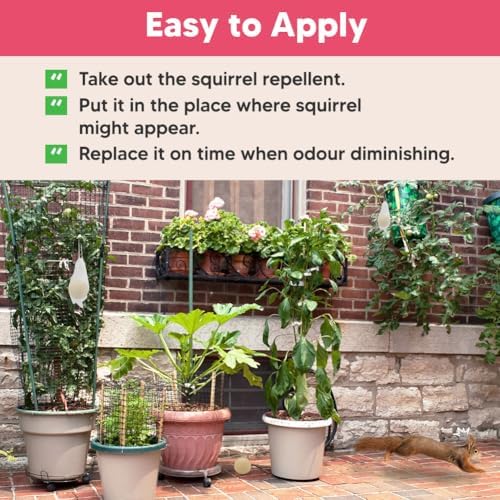 Squirrel Repellent Outdoor, Chipmunk Repellent, Squirrel Repellent for Garden & Yard, Attic Squirrel Deterrent, Keep Chipmunk Away, Get Rid of Squirrels for Tree, Bird Feeders, Plant-8P