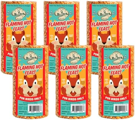 Mr. Bird 6-Pack Flaming Hot Feast Small Wild Bird Seed Cylinder 19 oz.