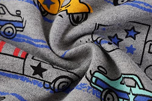 Akyzic Boy Dinosaur Sweatshirts Toddler Long Sleeve Cotton Pullover Cartoon T-Shirts Sport Top Tee For Kids 2-7T car-8072-100/3t