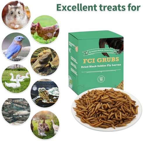 High Calcium, Non-GMO, 10LB Dried Black Soldier Fly Larvae for Chickens, 60-100X More Calcium Than Mealworms,Treat for Laying Hen, Ducks, Wild Birds,Turtles