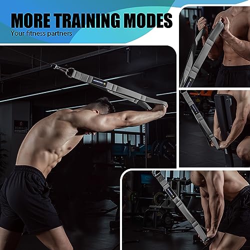 MANUEKLEAR Tricep Rope Cable Attachment Handles, Greater Range of Motion, Tricep Pull Down Rope for Push Downs, Crunches, Facepulls for Professional Gym (Grey)