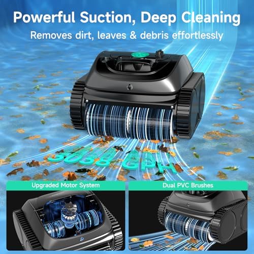 (2025 Upgrade) WYBOT C1 Robotic Pool Vacuum for Inground Pools, Cordless Pool Cleaner, 4-in-1 Wall & Waterline Cleaning Up to 1,614Sq.ft, Smart Navigation, App Support