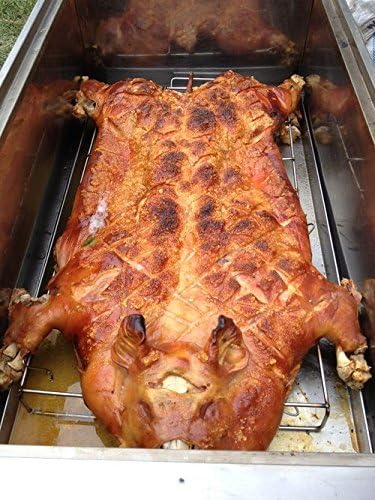 Latin Touch Caja China Roasting Box Pig Roaster 100lbs, Charcoal, Large Capacity Roasting Box Design with Accessories, 2 Steel Racks, Free Cookbook & Bear Paws