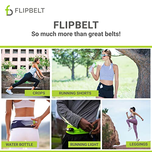 FlipBelt Classic Running Belt, Running Fanny Pack for Women and Men, Non Chafing Waist Band Pack for Phone, Moisture Wicking Storage Belt, USA Company