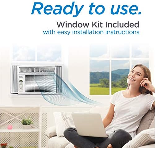 BLACK+DECKER Window Air Conditioner 6000 BTU, AC Window Unit Cools Up to 250 Square Feet, Window AC Unit with Remote Control, 3 Cooling Speeds and Fan Only Function, BD06WT6, White