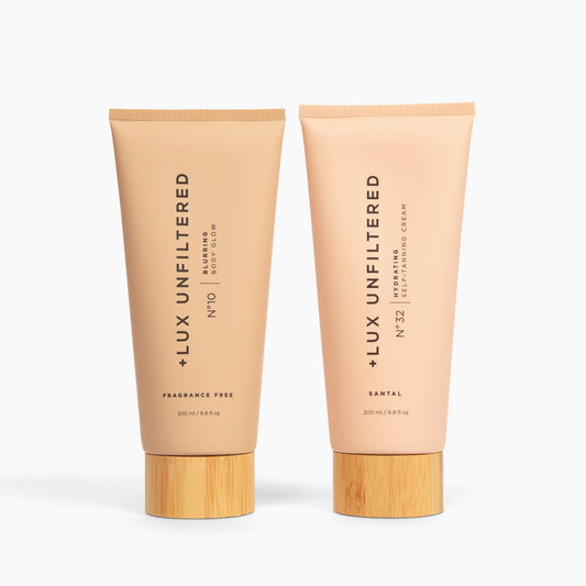 + Lux Unfiltered Summer Skin Set with N°32 Gradual Hydrating Self Tanner in Santal and N°10 Blurring Body Glow
