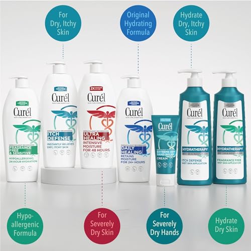 Curel Extreme Dry Hand Relief, Dermatologist Recommended, Long-Lasting Cream For Dry Hands, Paraben Free, Fragrance-Free Hand Lotion, 3 Oz, Pack of 3 (9 Oz Total)