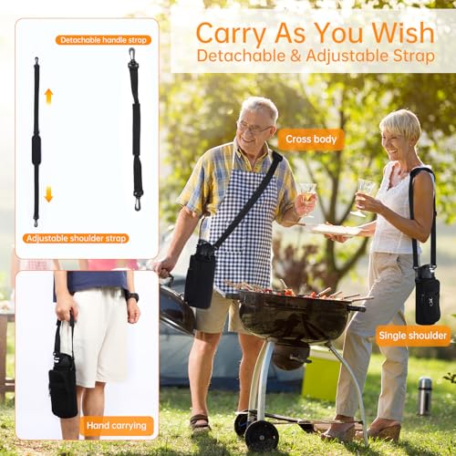 TANAAB Water Bottle Holder Bag with Phone Pocket for Owala FreeSip 32 oz Neoprene Water Bottle Carrier Pouch with Adjustable Shoulder Hand Strap Crossbody Accessories for Hiking Travelling Camping