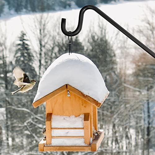 ERYTLLY 2 Packs Extended Rail Hook Fence Deck Bird Feeder Hook 360 Degree Rotary and Length Adjustable Plant Bracket for Feeders, Planters, Suet Baskets, Lanterns, Wind Chimes and More