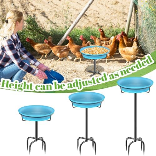 35.5In Freestanding Birdbaths Bowl Outdoor, Free Standing Garden Bird Bath Bird Feeder Bowl with Metal Stake, Detachable Decoration Spa Birdfeeder for Garden Patio Yard Lawn, 4 Spiky Feet (Blue)