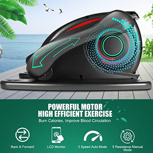 ANCHEER Under Desk Elliptical, Electric Ellipse Leg Exerciser While Sitting for Seniors Adults, Quiet Portable Motorized Seated Foot Pedal Exerciser with Remote Control for Home Office Use