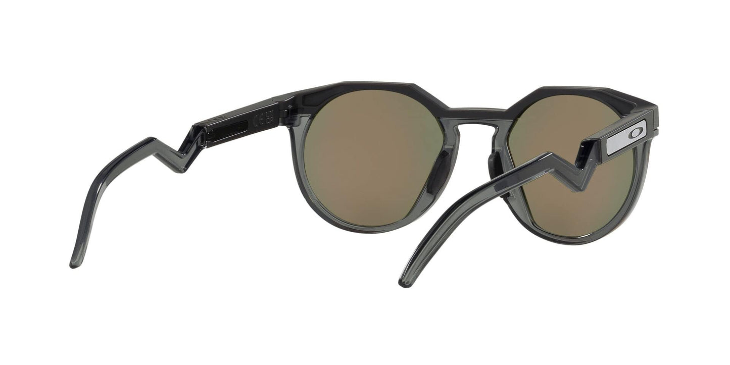 Oakley Men's OO9242 HSTN Round Sunglasses, Matte Carbon/Prizm Ruby, 52 mm