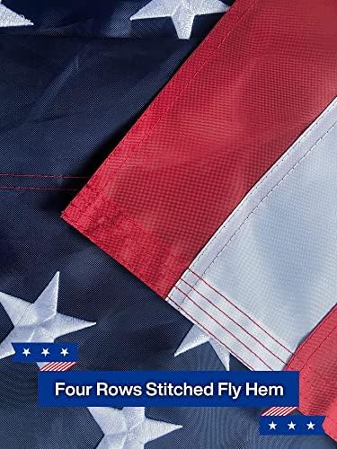 American Flag 3x5 Pole Sleeve Embroidered Stars,Sewn Stripes,UV Protected,heavy duty Durable Polyester USA US Outdoor Indoor Flags Banner Style (Pole NOT Included)