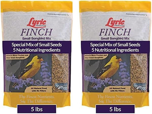 Lyric Finch - Small Songbird Wild Bird Seed - Attracts Goldfinches, House Finches, Purple Finches & More - 5 lb. Bag (Pack of 2)