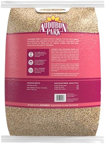 Audubon Park Sunflower Hearts Wild Bird Seed for Outside Feeders, 15-lb. Bag
