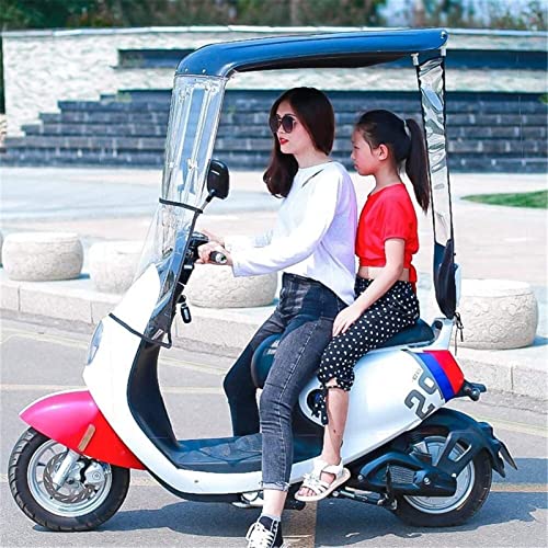 Electric Motorcycle Umbrella Cover with Sunshade, Rain Waterproof, Windshield Visor - Fully Enclosed Universal Canopy for Scooter and Battery Car