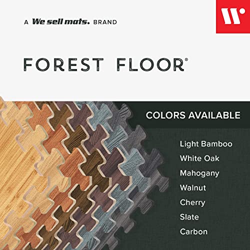 Forest Floor 3/8 Inch Thick Printed Foam Tiles, Premium Wood Grain Interlocking Foam Floor Mats, Anti-Fatigue Flooring – Stylish Flooring Solution, Carbon, 16 Sq Ft