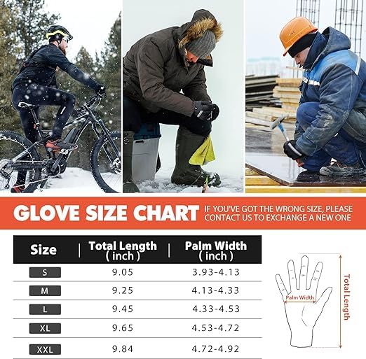 UNIQOCK Winter Cycling Gloves for Men and Women - Thermal Full Finger Bike Gloves - Touch Screen Windproof Warm Non-Slip Road Mountain Bicycle Gloves for Running,Driving,Hiking,and Skiing- Green