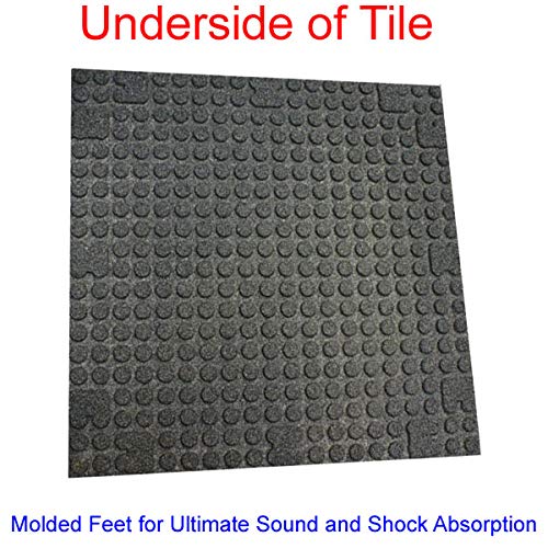 American Floor Mats - Extreme Rubber Gym Tiles - 1 Inch Thick Colorful Rubber Gym Tiles - Superior Shock and Sound Absorbing Tiles - 95% Tan 50 Tile Pack (Covers 200 Sq Ft)
