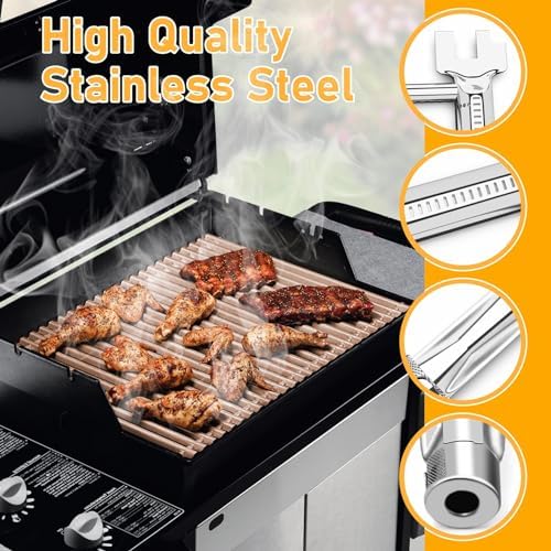 Uniflasy 7507 Grill Replacement Part Kit for Weber Genesis Silver A, Spirit 200 Series, Spirit 500, Spirit E-210, Spirit E-200, S-200, S-210 7507 Grill Burner Tube Set with 7535 Flavorizer Bar, 7534
