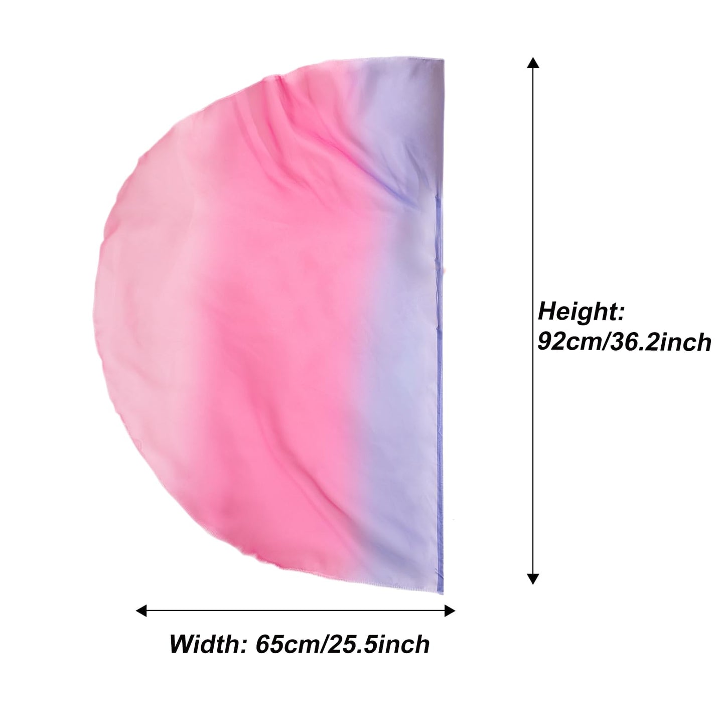 Worship Flag with Scalable Rod for Kids Children, 36" Semicircle Flex Chiffon Flag for Dance Practice Performance, Praise Flag, Divine Flag, Church Flag (B14)