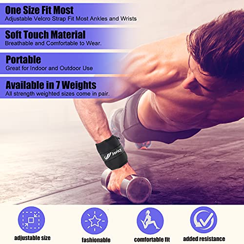 Ankle Weights, Wrist Leg Arm Weights for Women Men Kids with Adjustable Straps, Strength Training Weighted for Yoga, Jogging, Running, Walking, Fitness, Gym Workout - 1LBS Pair (0.5 LB Each Weight),