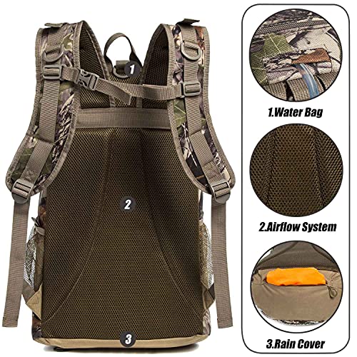 MERALIAN Hunting Backpack,Outdoor Hunting Daypack for Bow or Rifle with Rain Cover. (Green)