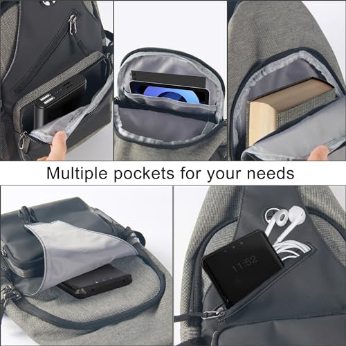 Javolto Crossbody Bags Sling Backpack,Multipurpose Cross body Shoulder Bag for Men and Women Chest Bag Travel Hiking Daypack-Pink