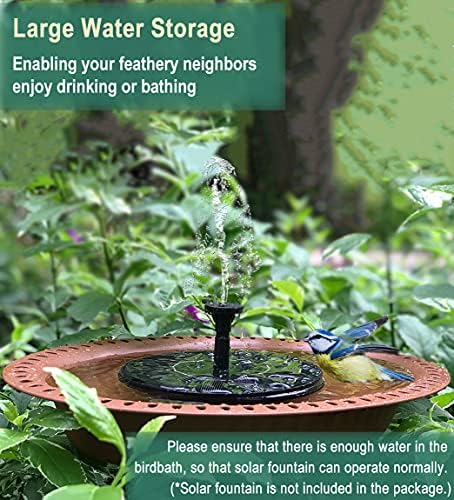 Garbuildman 28 inch Lightweight Birdbaths Antique Decoration Detachable Birdfeeder & Bird Bath for Outdoor Garden, Oblong Chocolate