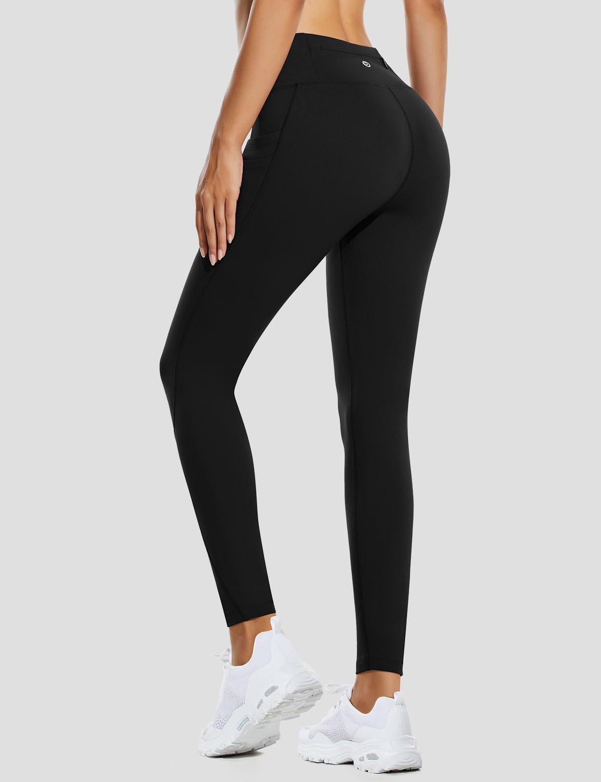 BALEAF Fleece Lined Leggings Women Waterproof Thermal Winter Hiking Pants Warm Tights Skiing Running Yoga Travel Gear Black S