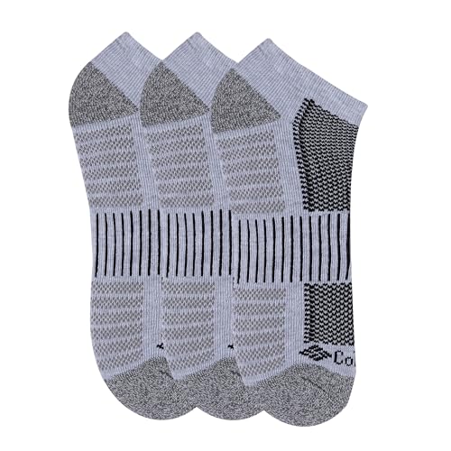 Columbia Men's 6 Pack Athletic No Show Socks, Grey/White, Shoe Size 6-12