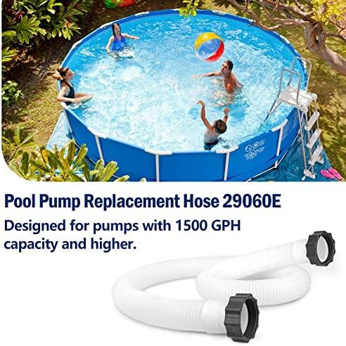 1.5" Pool Hose for Intex Filter Pump - 29060E Pool Hoses for Above Ground Pools, 1.5 Inch Pool Filter Hose for Coleman Intex Sand Filter Pumps & Saltwater Systems 59" Long (2 Pack)