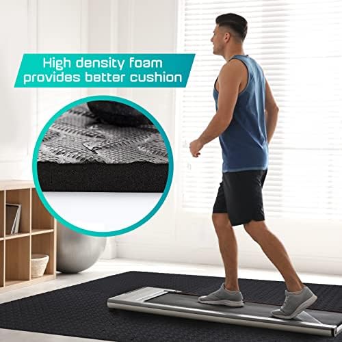 Yes4All interlocking Exercise Foam floor mats, for Gym Equipment – Eva Tiles (24 Square Feet – Black – 6 pcs)