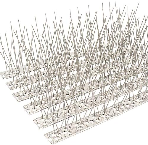 Bird Spikes 304 Stainless Steel for Coverage 50Ft 46pcs Pigeons Anti Bird Spike Small Birds Sparrow Metal Fence Spikes (46 Pack Uninstalled)