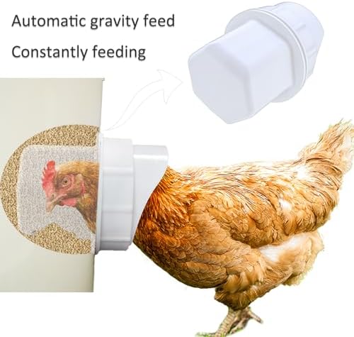 DIY Chicken Feeder and Waterer Automatic Chicken Feeder No Waste Poultry Feeder Kit for Buckets Barrels Bins Troughs, 6 Ports and 6 Water Cups
