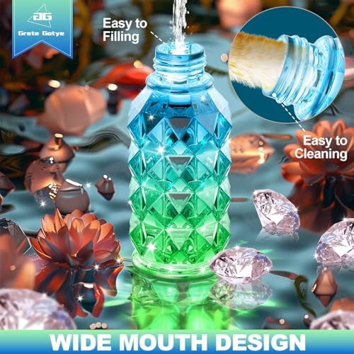 2 Pack Glass Hummingbird Feeders for Outdoors, 25 Ounces Wild Bird Nectar Feeder with Perch & 5 Flower Feeding Ports Leak Proof Hanging for Garden Backyard Decor, Gifts for Women Mom, Red & GreenBlue
