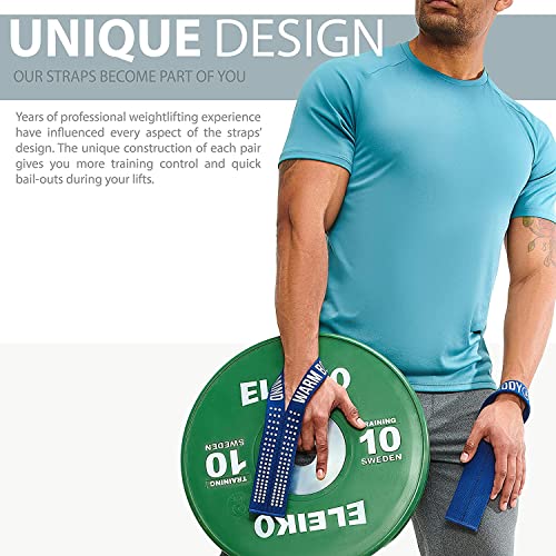 WARM BODY COLD MIND V1 Lifting Wrist Straps for Olympic Weightlifting, Rated at 660 lb, for Weight Lifting Bodybuilding Powerlifting Deadlift Gym Fitness Crossfit, Hand Grips, Heavy Duty