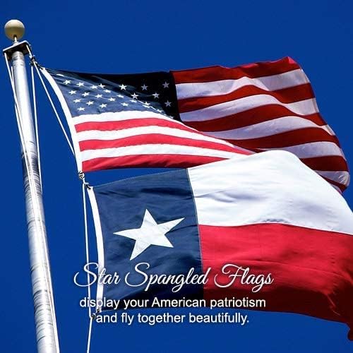 American Flag 5x8-100% Made In USA using Tough, Long Lasting Nylon Built for Outdoor Use, Featuring Embroidered Stars and Sewn Stripes plus Superior Quadruple Stitching on Fly End