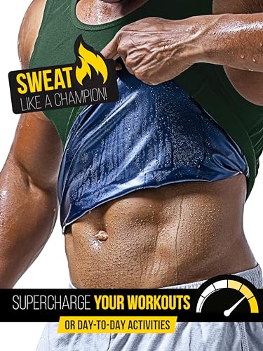 Sweat Spark Men's Sweat Vest - Enhance Your Workouts and Boost Weight Loss Efforts with Increased Sweating and Compression Technology (7XL) Black