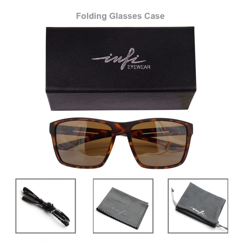 INFI Fishing Polarized Sunglasses for Men Driving Running Golf Sports Glasses Square UV Protection Designer Style Unisex