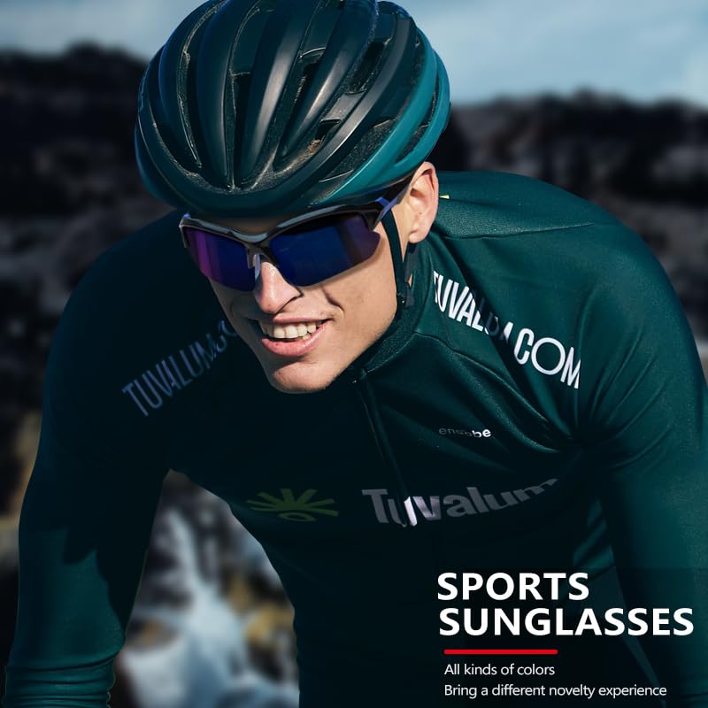 DioKiw 2PACK Sports Polarized Sunglasses for Men Cycling Running Fishing UV400 Protection Sun Glasses Lightweight Half Frame Goggles