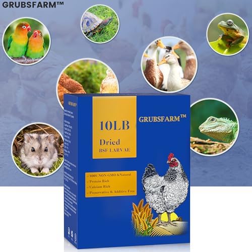 Premium Chicken Treats 10LB - Superior to Dried Mealworms - Non-GMO & 85X More Calcium Than Meal Worms - Molting & Laying Supplement - BSF Larvae Treats for Layer Hens, Ducks Wild Birds