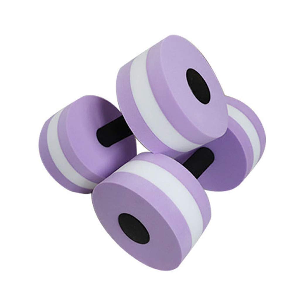 Water Dumbbells, Set of 2 Aquatic Exercise Dumbell, Water Aerobic Exercise Foam Dumbbells Pool Resistance for Men Women Weight Loss Water Sports Fitness Tool (Purple)