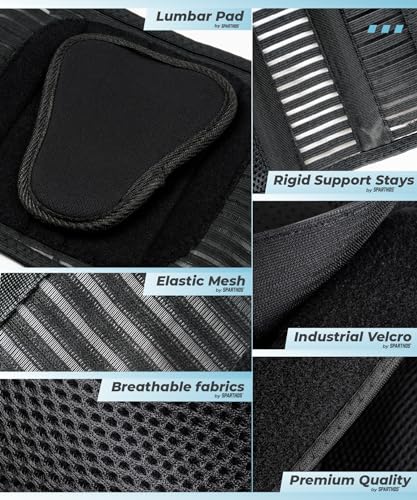 Sparthos Back Support Belt - Immediate Relief from Back Pain, Sciatica, Herniated Disc - Breathable Brace With Lumbar Pad - Lower Backbrace For Home & Lifting At Work - For Men & Women - (X-Small)