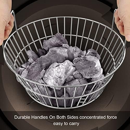Stainless Charcoal Ash Basket for Large BGE Grill, Charcoal Grill Ash Basket also fits Kamado Joe Classic and Other Similar Grills